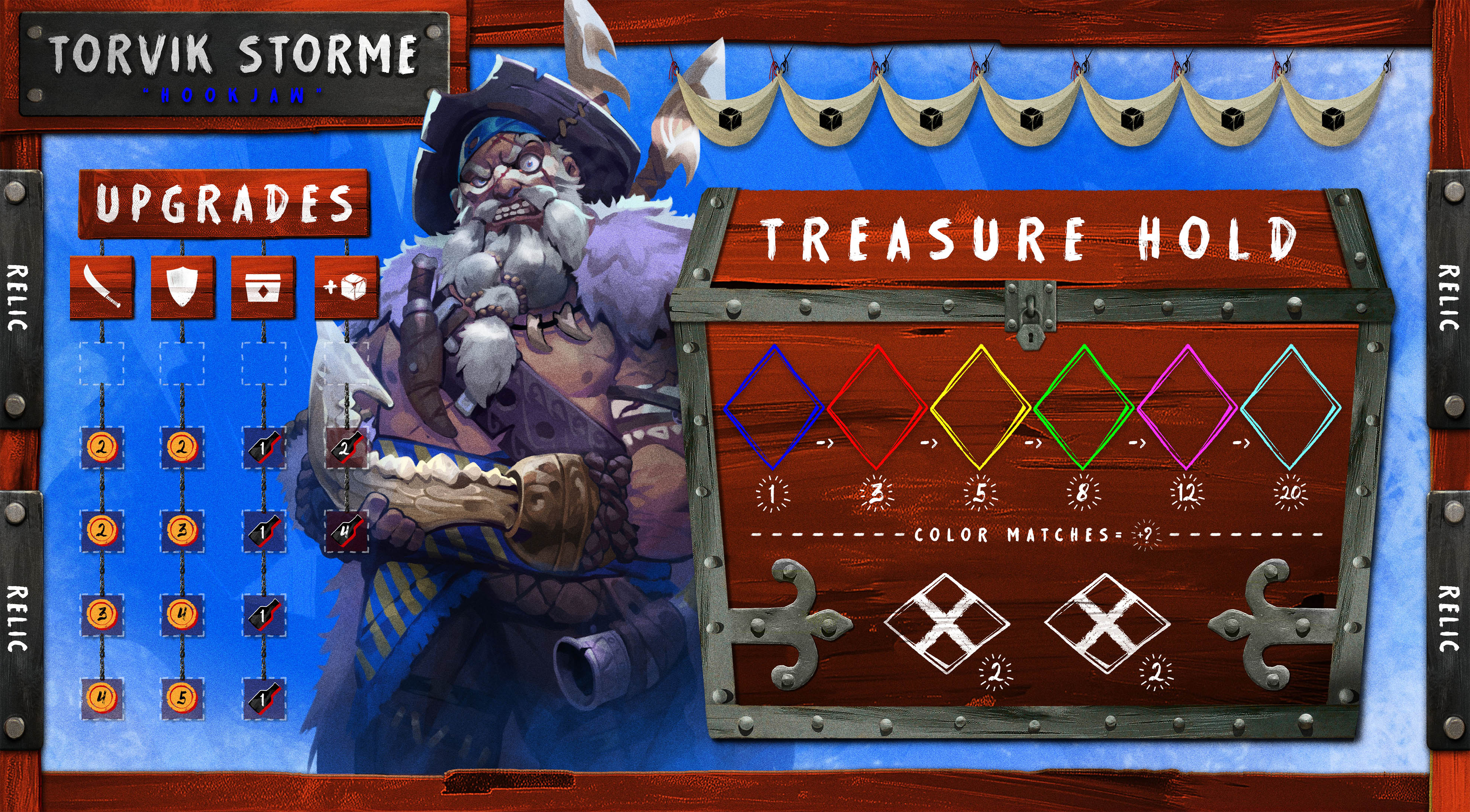 Torvik Storme captain mat &mdash; Upgrades ladder and Treasure Hold.