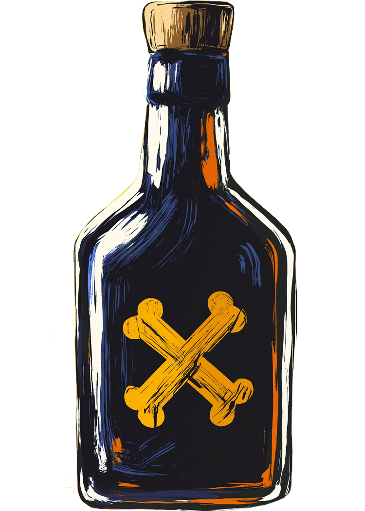 A bottle of Coralunas rum.